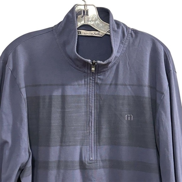 Travis Mathew Men's XL Blue Quarter Zip Pullover Sweater Casual Golf - Picture 2 of 12